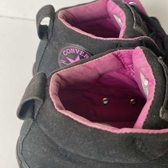 Converse black and pink youth girls size 3 - Picture 8 of 10